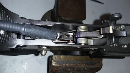 Hammer spring sits over trigger pin